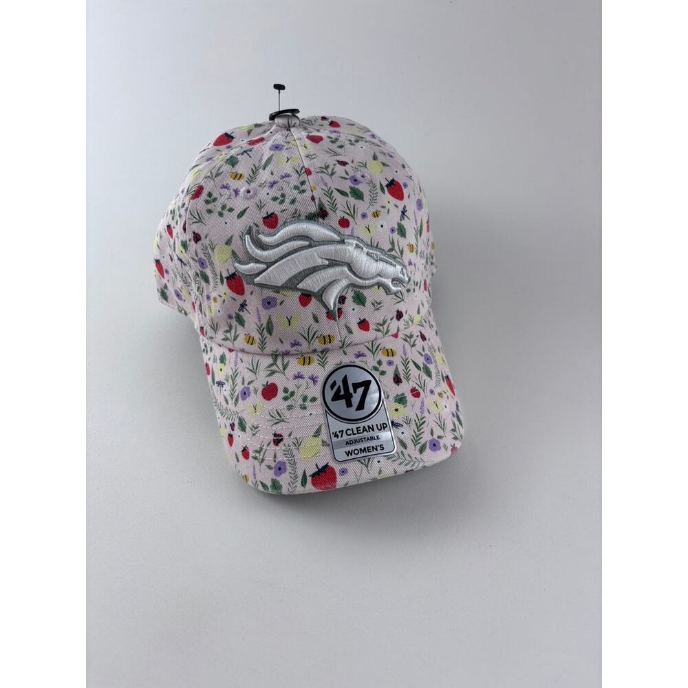 NWT Denver Broncos ’47 Floral Clean Up Hat Women’s Adjustable Pink Cap NFL
